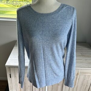 LOFT Heather Blue Long Sleeve Sweater